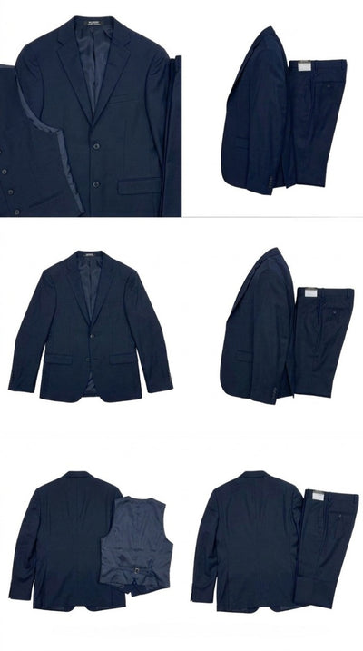 West End 9-1012V121 3PCS Ultra Slim Fit Suit Med night Blue