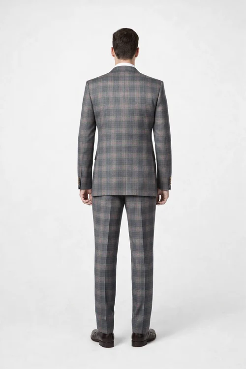 Suits With Baggy Pleated Pants - Wide Leg Pants 100% Wool - Classic Fit Single Breast Lapel Vest by Rossiman