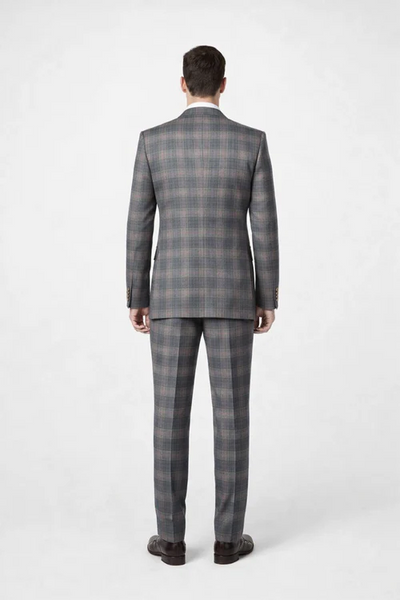 Suits With Baggy Pleated Pants - Wide Leg Pants 100% Wool - Classic Fit Single Breast Lapel Vest by Rossiman