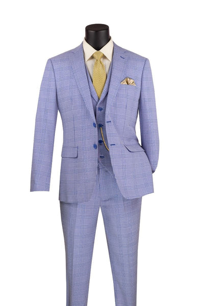 Vinci Men's 3-Piece Fit Glen Plaid Suit 3 SV2W6_TAN_38S  - from alligatorwarehouse.com