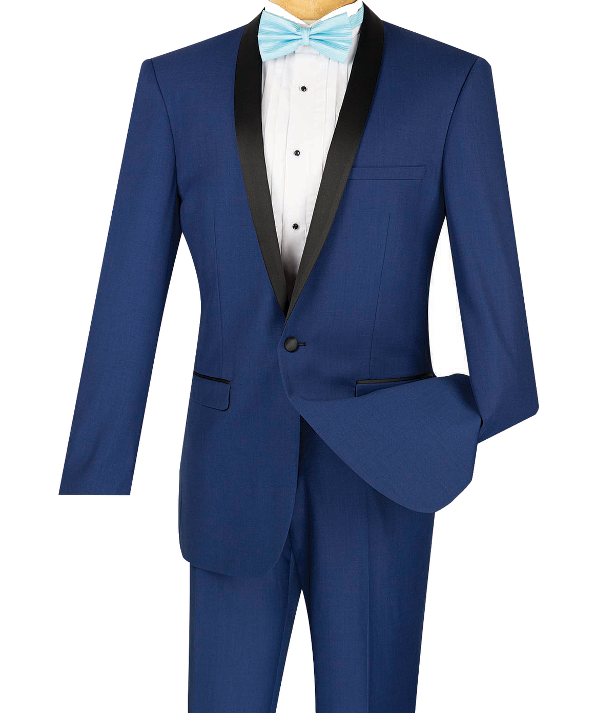 (38S, 42R, 44L) Blue 2 Piece Slim Fit Tuxedo