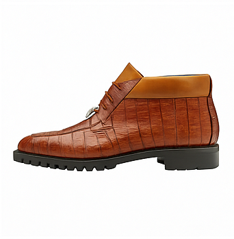 Belvedere Gallardo Men's Shoes Antique Sport Brown Exotic Caiman Crocodile Derby Split-toe Boots 6 MEN U02 ANT. SPORT-M-09  - from alligatorwarehouse.com
