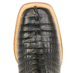 Men's Lufkin Print Caiman Tail Square Toe Boots Black