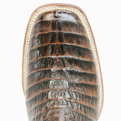 Men's Marshall Print Caiman Tail Square Toe Boots Brown