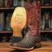 Men's The Bandit Print Caiman Tail Square Toe Boots Chocolate