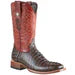 Men's The Bandit Print Caiman Tail Square Toe Boots Chocolate 3   - from alligatorwarehouse.com