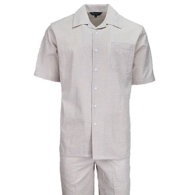 Tan Seersucker 2pc Set 1   - from alligatorwarehouse.com