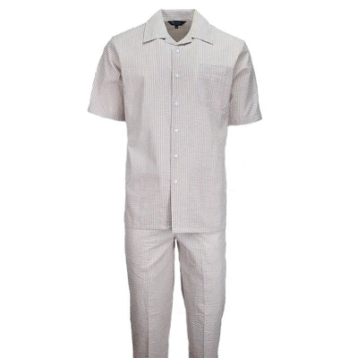 Tan Seersucker 2pc Set 2   - from alligatorwarehouse.com