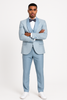2024 Prom Special Blue Tuxedo Suit w/ Double-Breasted Vest by Tazzio 4   - from alligatorwarehouse.com