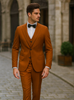 Tazzio Terracotta Orange Skinny Fit Pinstriped Suit for Men – Stylish Modern Suit 3   - from alligatorwarehouse.com