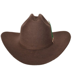 Texana 100X Estilo El Fantasma Color Cafe Chocolate con Plumas STONE