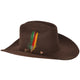 Texana 100X Estilo El Fantasma Color Cafe Chocolate con Plumas STONE