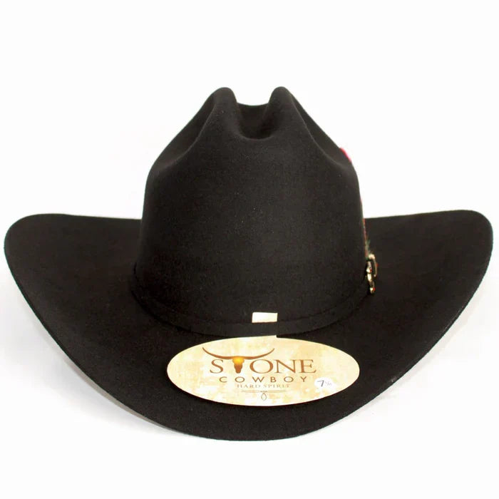 Texana 100X Estilo El Fantasma Color Negro con Plumas