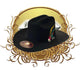 Texana 100X Estilo El Inombrable White Diamonds Color Negro con Plumas