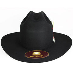 Texana 100X Estilo El Inombrable White Diamonds Color Negro con Plumas