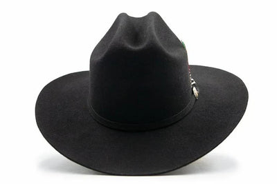 Texana 100X Estilo El Inombrable White Diamonds Color Negro con Plumas 10   - from alligatorwarehouse.com