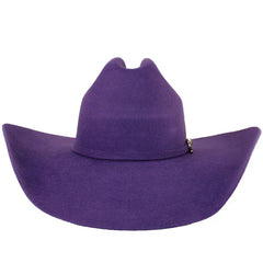 Texana Stone Sombrero Vaquero para Mujer 100X Color Morado con Plumas
