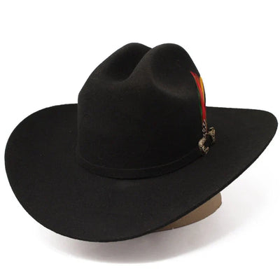 Texana Tombstone Estilo Sinaloa 20X con Plumas Color Negro 4   - from alligatorwarehouse.com