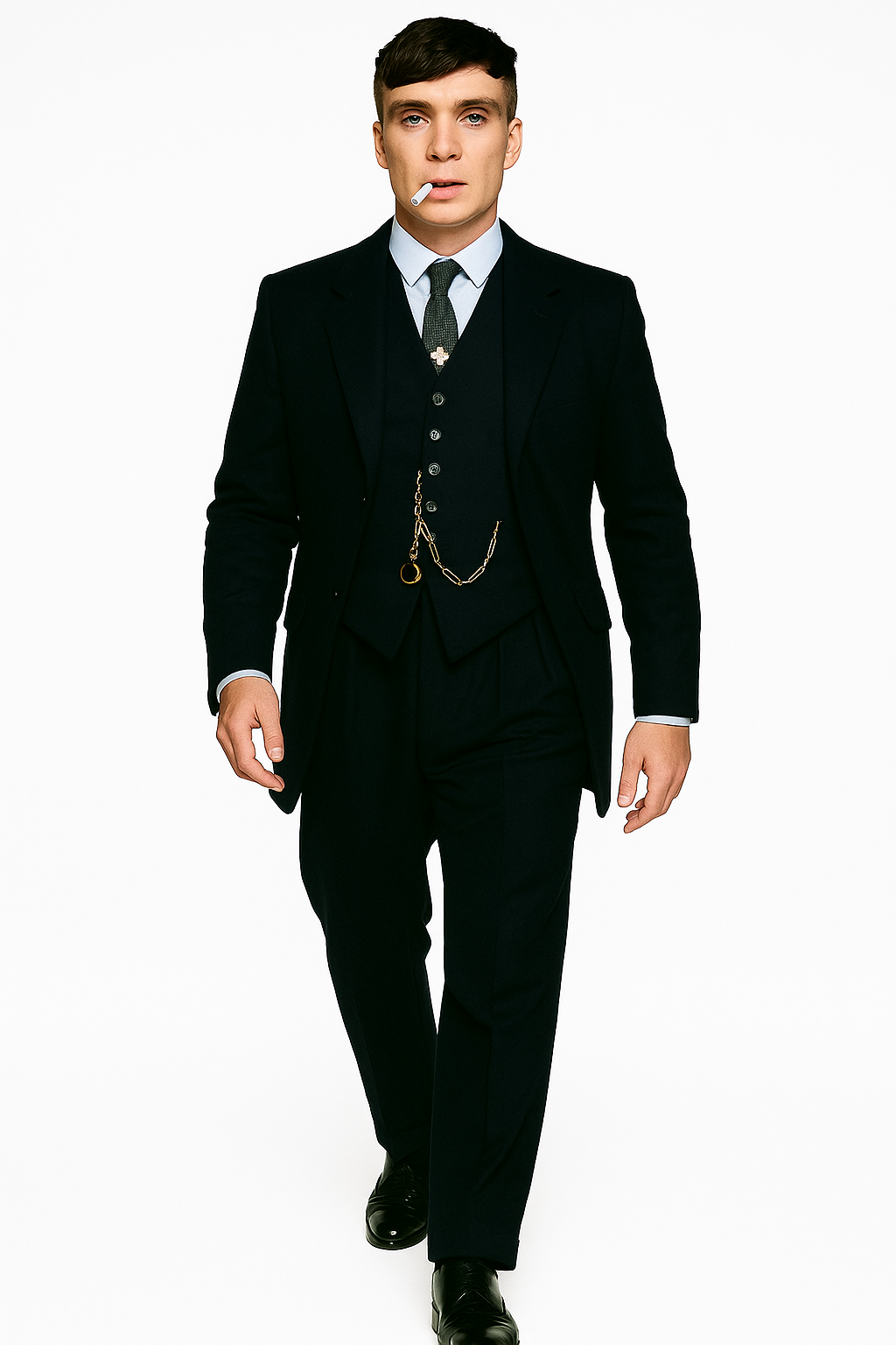 Mens Costume Thomas Shelby Vested Suit & Overcoat