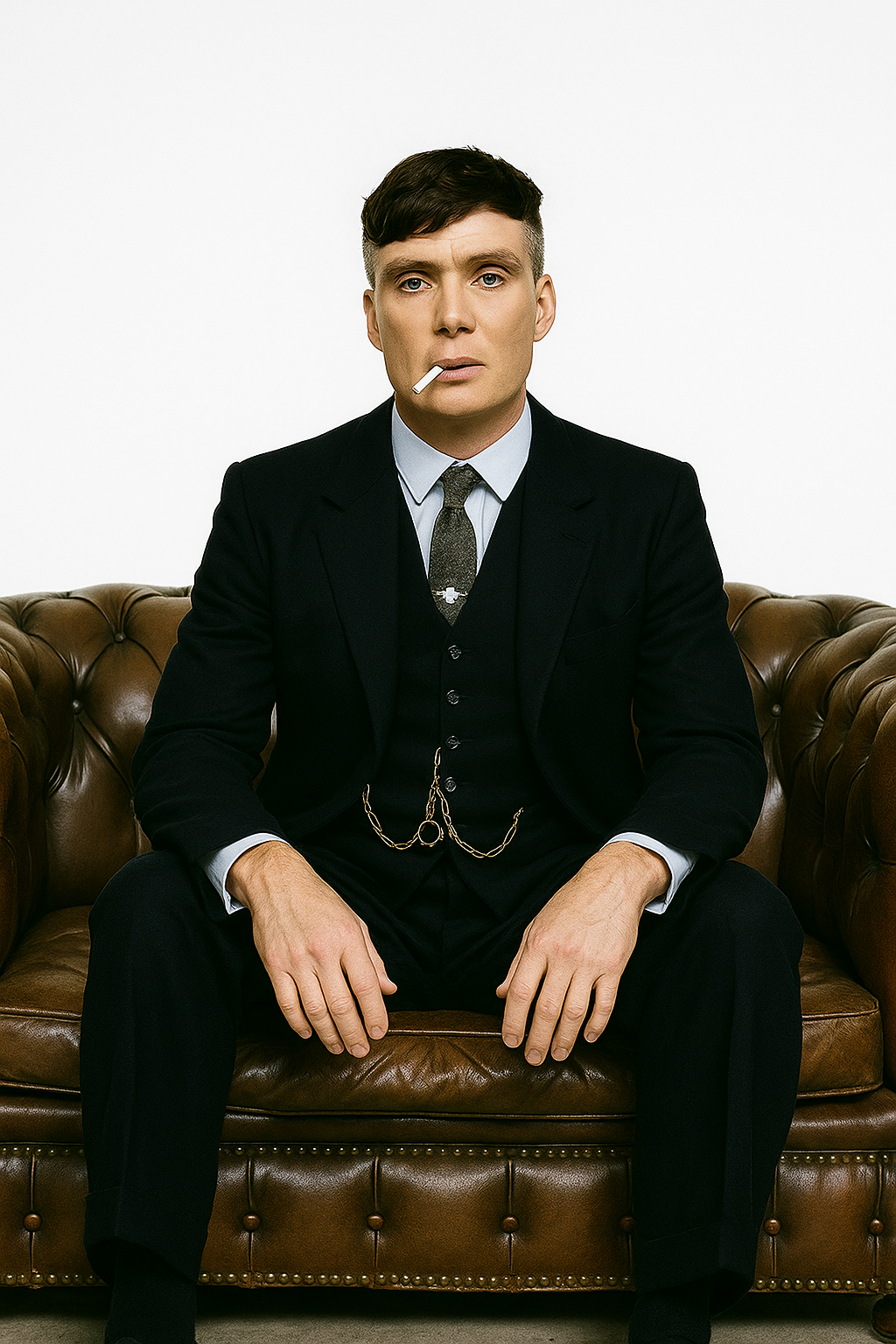 Mens Costume Thomas Shelby Vested Suit & Overcoat