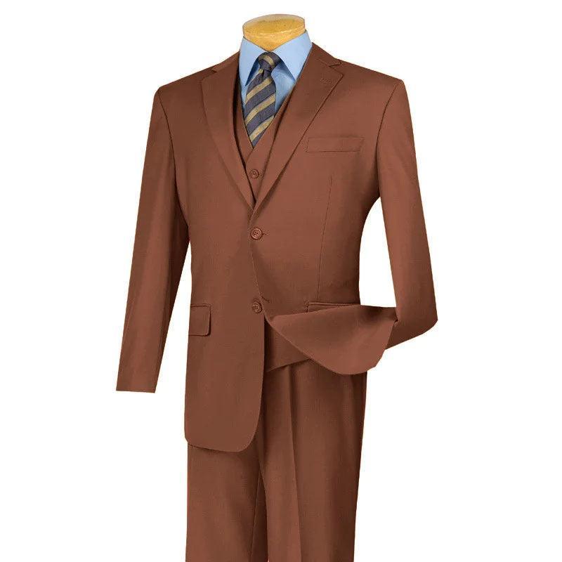 Three Piece Classic Fit Vested Suit Color Cognac 1 SO1v2tr_Cognac_36S  - from alligatorwarehouse.com