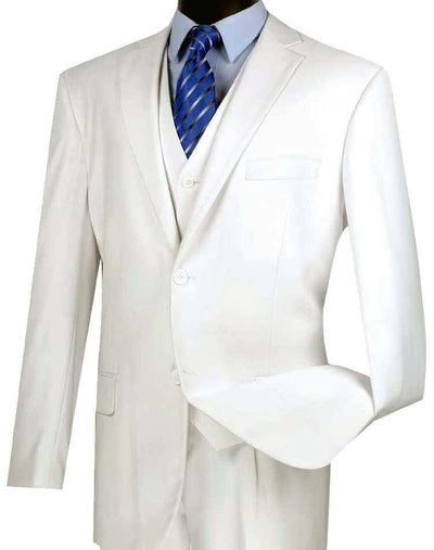 Three Piece Classic Fit Vested Suit, White 1 SO1V2TR_WHITE_36S  - from alligatorwarehouse.com