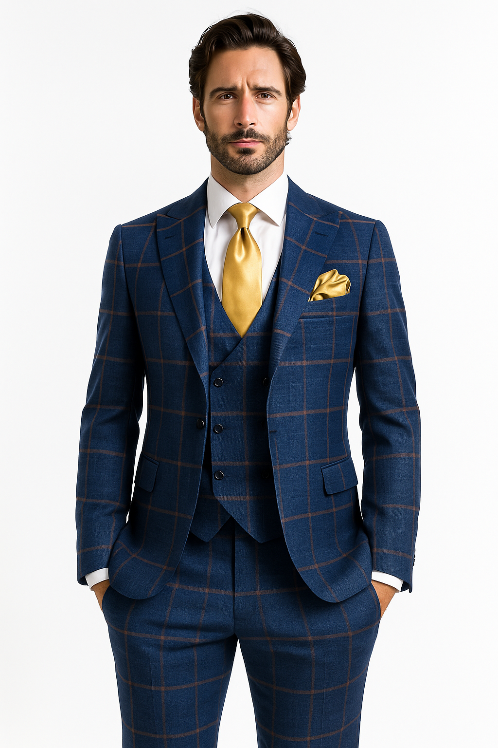 Rossi Man Max RM1840 – Slim Fit 3-Piece Formal Suit for Men