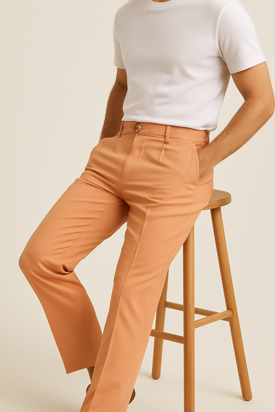Tiglio Luxe Creamsicle Semi-Wide Leg Wool Marbella Dress Pants TL4013 5   - from alligatorwarehouse.com