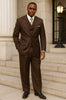Tiglio Rosso Men’s Choclate Brown 3 Piece Suit –Double Breasted Vest with Classic 100% Wool Super 150's Fabric - Pleated Pants 4   - from alligatorwarehouse.com