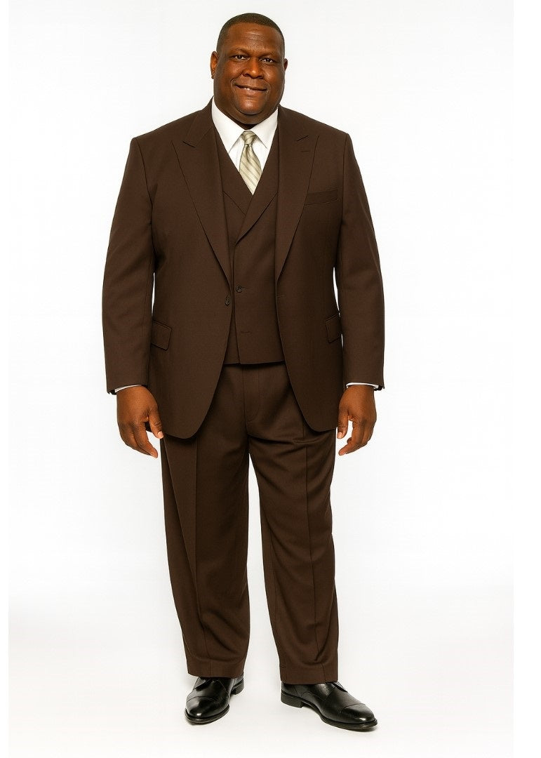 Tiglio Rosso Men’s Choclate Brown 3 Piece Suit –Double Breasted Vest with Classic 100% Wool Super 150's Fabric - Pleated Pants 5   - from alligatorwarehouse.com