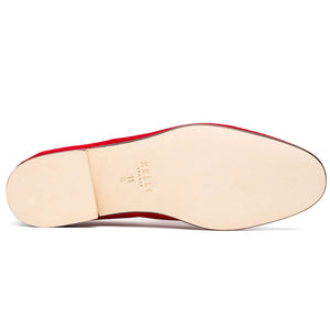 Zelli Tippa Suede and Calfskin Slip-On Penny Loafers in Red