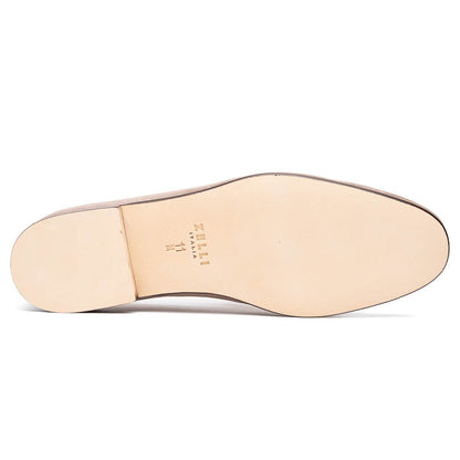 Zelli Tippa Suede and Calfskin Combination Penny Loafers in Taupe