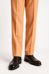 Tiglio Luxe Creamsicle Semi-Wide Leg Wool Marbella Dress Pants TL4013