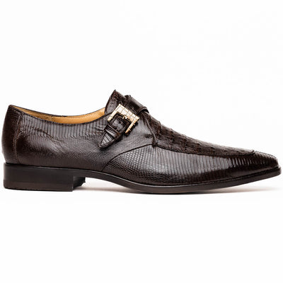 Marco Di Milano Toluca Men's Shoes Brown Exotic Crocodile & Lizard Monk Strap 2 TOLUCA_CAIMAN FUS-LIZ RING_BROWN_8  - from alligatorwarehouse.com