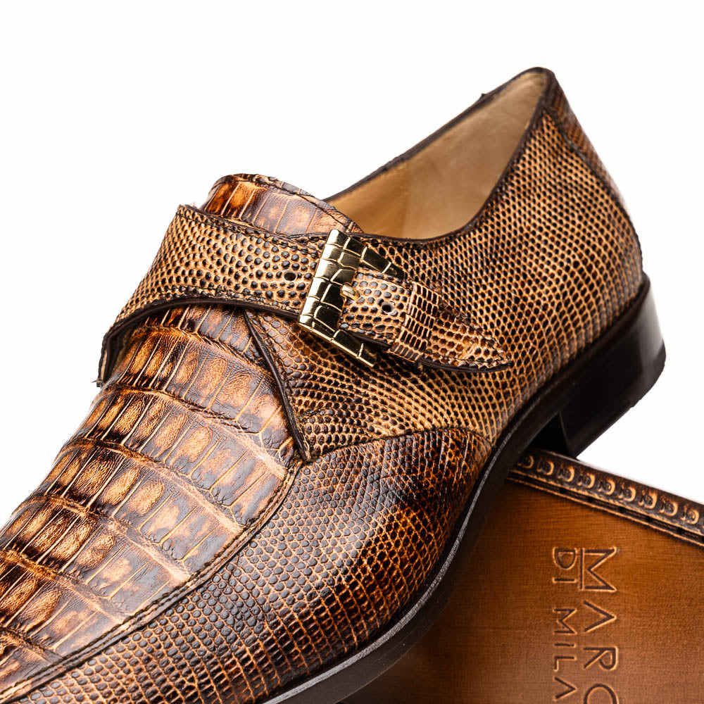 Marco Di Milano Toluca Orix Crocodile & Lizard Monk Strap