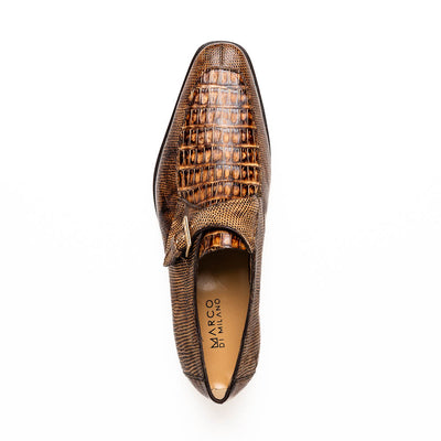 Marco Di Milano Toluca Men's Shoes Pantano Orix Exotic Crocodile & Lizard Monk Strap 4 TOLUCA_CAIMAN FUS-LIZ RING_PANTANO ORIX_8  - from alligatorwarehouse.com