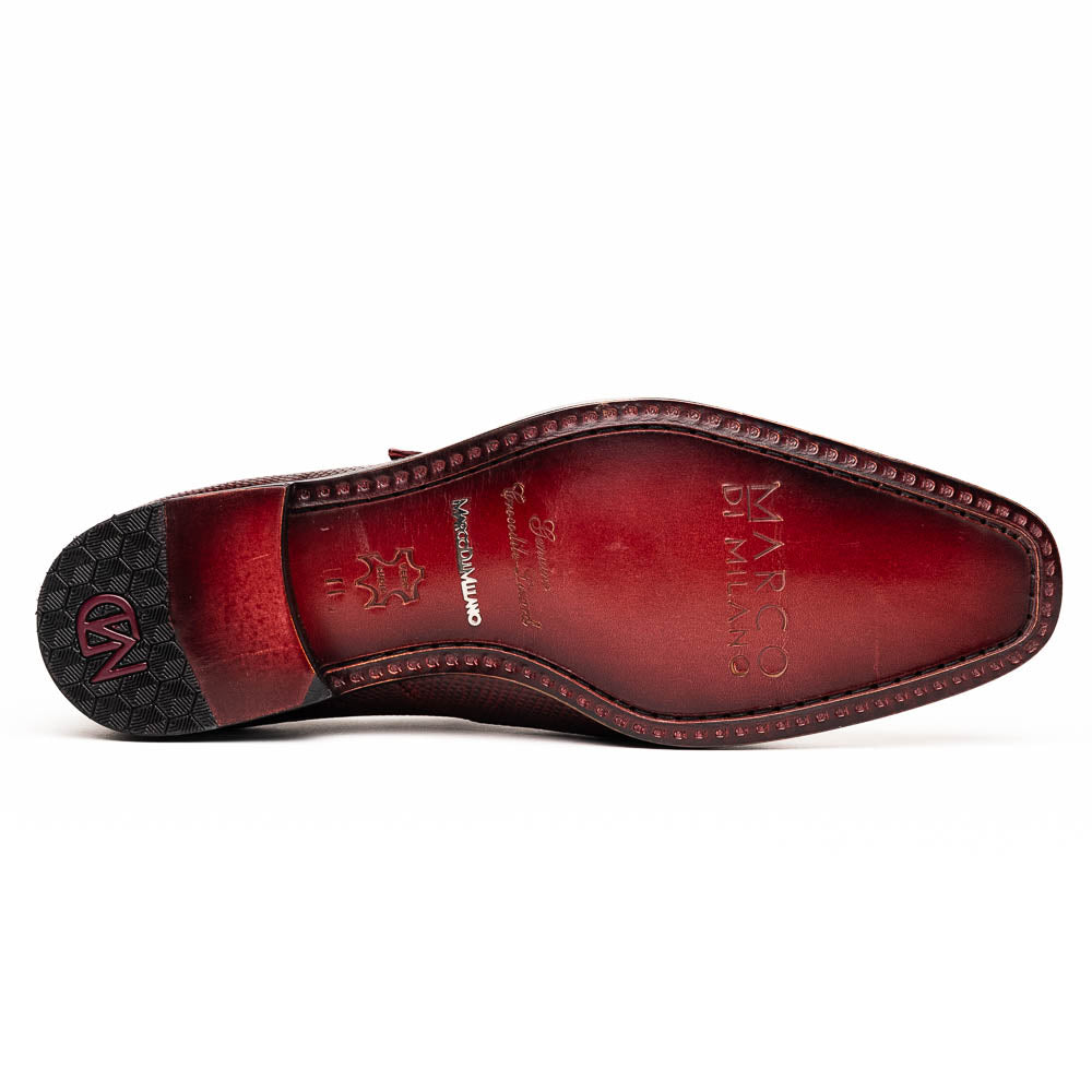 Marco Di Milano Toluca Wine Crocodile & Lizard Monk Strap