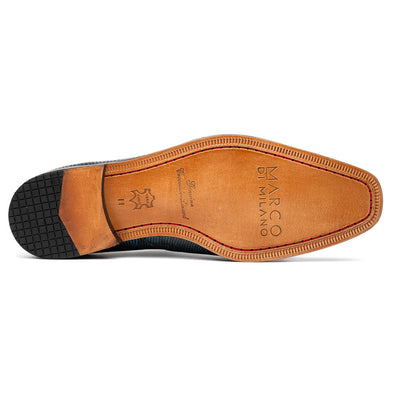 Marco Di Milano Toluca Men's Shoes Black/Blue Exotic Crocodile & Lizard Monk Strap 6 TOLUCA_CAIMAN-LIZARD RING_BLACK-BLUE_8  - from alligatorwarehouse.com