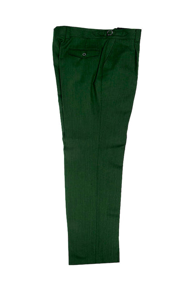 Tiglio Luxe Dark Green Semi-Wide Leg Wool Marbella Dress Pants TL8192 1   - from alligatorwarehouse.com