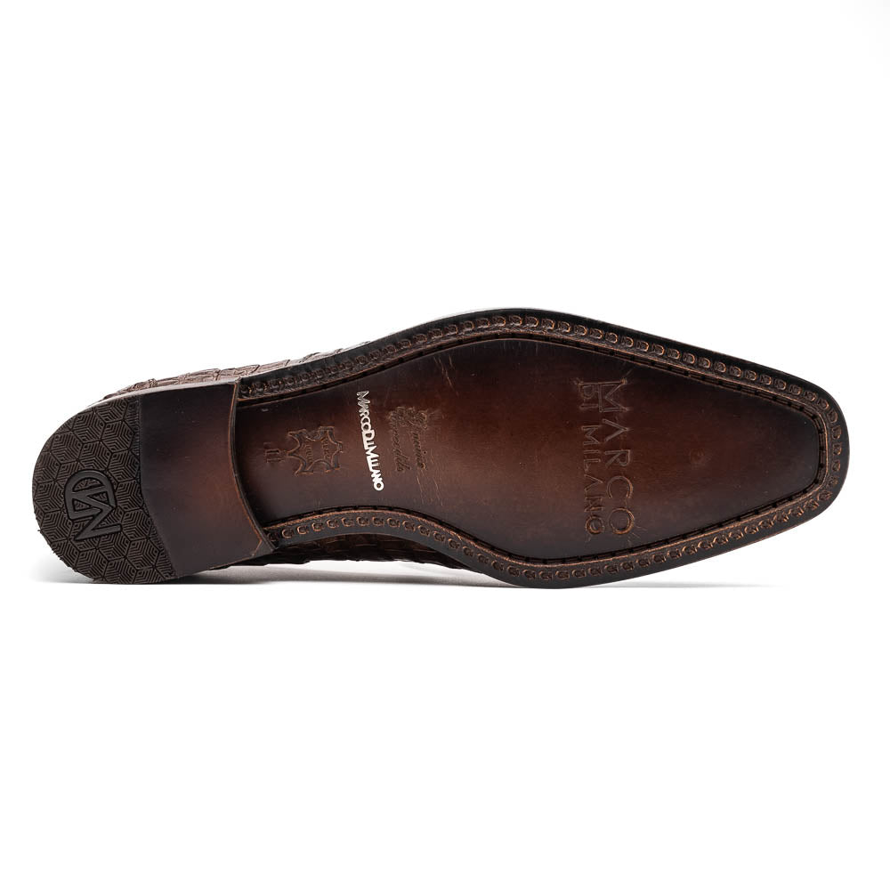 Marco Di Milano Trento Caiman Brown  Crocodile Slip-on Loafers 