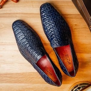 Marco Di Milano Trento Navy Leather Luxury Shoe