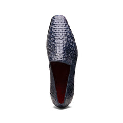 Marco Di Milano Trento Caiman Navy Crocodile Slip-on Loafers