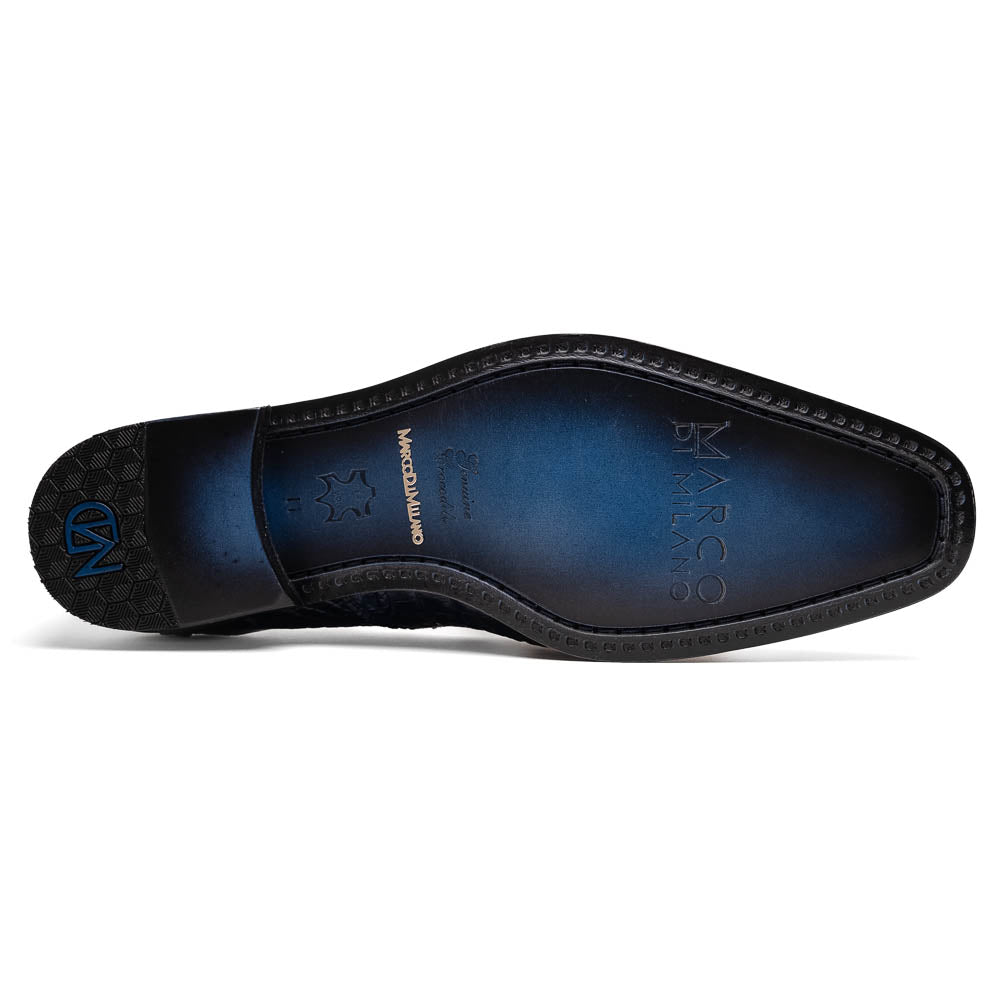 Marco Di Milano Trento Caiman Navy Crocodile Slip-on Loafers