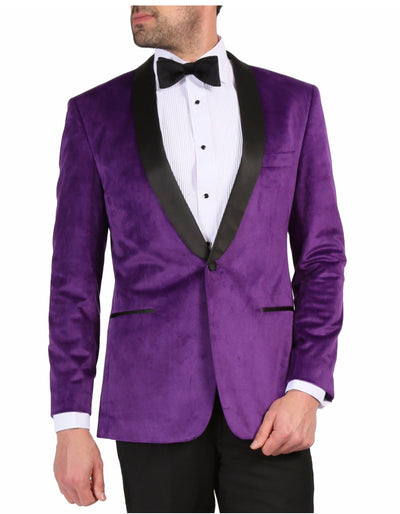 Mens 1 Button Velvet Tuxedo Dinner Jacket in Purple 1 8368C-22  - from alligatorwarehouse.com