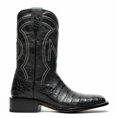 Marco Di Milano Tuscon Black Caiman Crocodile Square Toe Cowboy Boots