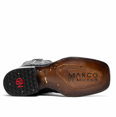 Marco Di Milano Tuscon Black Caiman Crocodile Square Toe Cowboy Boots 6   - from alligatorwarehouse.com