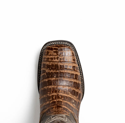 Marco Di Milano Tuscon Stone Brown Caiman Crocodile Square Toe Cowboy Boots 5   - from alligatorwarehouse.com
