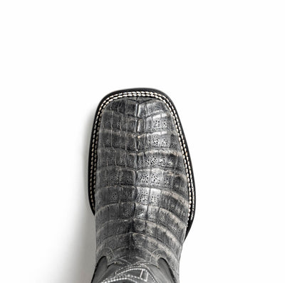 Marco Di Milano Tuscon Stone Gray Caiman Crocodile Square Toe Cowboy Boots 5   - from alligatorwarehouse.com