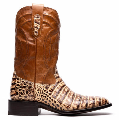 Marco Di Milano Tuscon Stone Orix Caiman Crocodile Square Toe Cowboy Boots 2   - from alligatorwarehouse.com