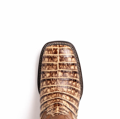 Marco Di Milano Tuscon Stone Orix Caiman Crocodile Square Toe Cowboy Boots 5   - from alligatorwarehouse.com